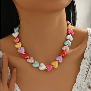 Colorful Heart Charm Necklace